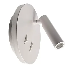 LED Wandleuchte BRAHE IV, indirekt, mit LED Lese-Spot, 8.5W 3000K 490lm 25°, getrennt schaltbar, verkehrsweiß
