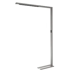 LED Stehleuchte OFFICE THREE STANDARD MOTION, IK06, Up/Down, 80W 4000K 10100lm, CRi 95, UGR 6, Sensoren + Touch-Dimmer, silber