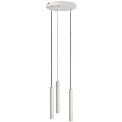 LED Pendelleuchte SLIM DIM, 3-flammig, Baldachin rund, Ø 24cm, IP20, 15W 2700K 1500lm 24°, CRi >90, UGR <19, dimmbar, weiß
