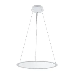 LED Pendelleuchte / LED Panel, rund, 50W, 3000/3500/4000K, dimmbar, weiß/transparent