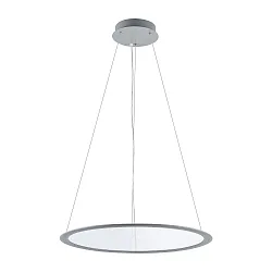 LED Pendelleuchte / LED Panel, rund, 50W, 3000/3500/4000K, dimmbar, grau/trensparent