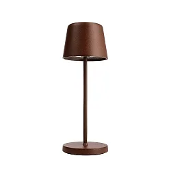 LED-Akku-Tischleuchte CANIS MINI, IP65 IK04, 3.7V, 2.3W 2200/3000K, Touch-Dimmer, ohne USB-Ladestation & Netzteil, rost
