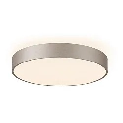 LED Wand-/ Deckenleuchte MENKAR 40, IP20 IK04, Ø 40cm, direkt-indirekt, 45W 3000/ 4000K 3500lm, Stahl /  PC, silber, gebürstet