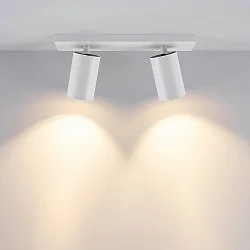Deckenstrahler CAN TILT SQUARE, IP20, 2-flammig, eckige Basis, Länge 30.5cm, 2x GU10, verstellbar, weiß