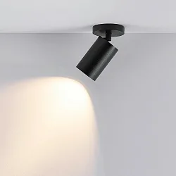 Deckenstrahler CAN TILT ROUND, IP20, 1-flammig, runde Basis, Ø 8cm, GU10, verstellbarer Kopf, schwarz