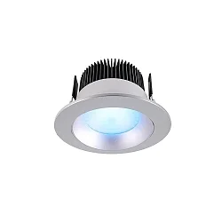 KapegoLED Deckeneinbauleuchte COB 94 RGBW, RGB + warmweiß, spannungskonstant, 24V DC, 16W, Silber gebürstet