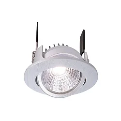 KapegoLED Deckeneinbauleuchte COB-68, rund-flach, stromkonstant 350mA, 5W 4000K, ohne BG, dimmbar, Silber gebürstet