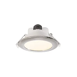 LED Deckeneinbauleuchte ACRUX 90, Ø 11.3cm, 9W 3000/4000/6000K (CCT) 760lm 90°, dimmbar, weiß matt / silber