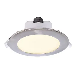 LED Deckeneinbauleuchte ACRUX 195, Ø 24.4cm, 26W 3000/4000/6000K (CCT) 2670lm 90°, dimmbar, weiß matt / silber