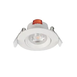 LED Sanierungs-Downlight SMD-68-230V-RUND, IP20, schwenkbar 36°, dimmbar, 6.5W 3000K 540lm 45°, verkehrsweiss