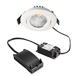 recessed spotlight DIONE IP20 swivelling, wired through IP20, white dimmable