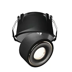 LED Deckeneinbau-Strahler UNI II TILT, IP20, 350mA (exkl. BG), CRi >90, kardanisch, dimmbar, 12W 3000K 1035lm 36°, schwarz
