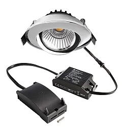 LED Einbau-Strahler DIONE IP20, Ø 8.2cm, 8.5W 4000K 800lm 36°, schwenkbar 30°, Quick-Terminal, dimmbar, Chrom