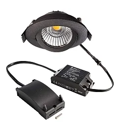 recessed spotlight DIONE IP20 swivelling, wired through IP20, black dimmable