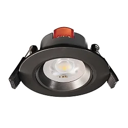 LED Sanierungs-Downlight SMD-68-230V-RUND, IP20, schwenkbar 36°, dimmbar, 6.5W 4000K 550lm 45°, verkehrsschwarz