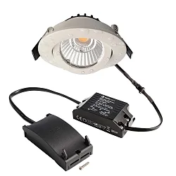 recessed spotlight DIONE IP44 DIM 827 swivelling, wired through IP44, white dimmable