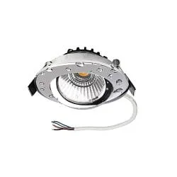 LED Einbaustrahler DIONE, IP44, Ø 8.2cm, 24V DC (exkl. BG), 9W RGB+3000K 540lm 36°, CRi >90, 4-Kanal, schwenkbar, Chrom
