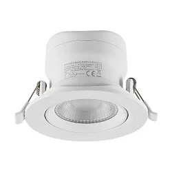 LED Einbaustrahler SURTUR TILT 83 DTW, IP44 IK06, Ø 10.5cm, 9W 1800-2700K 720lm 40°, CRi>90, Dim-To-Warm, schwenkbar, weiß