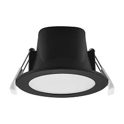 LED Downlight ACRUX PRO 68 CCT, IP54 IK05, Ø 9cm, 7W 2700/3000/4000K 840lm 100°, CRi>90, UGR<19, dimmbar, schwarz