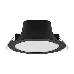 LED Downlight ACRUX PRO 120 CCT, IP54 IK05, Ø 14.5cm, 9-15W 2700/3000/4000K 1950lm 100°, CRi>90, UGR<19, dimmbar, schwarz