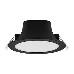 downlight ACRUX PRO 145 rigid, CCT Switch, UGR < 19, multipower IP20/  IP54, glossy, black dimmable
