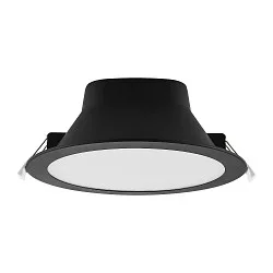downlight ACRUX PRO 190 rigid, CCT Switch, UGR < 19, multipower IP20/  IP54, glossy, black dimmable