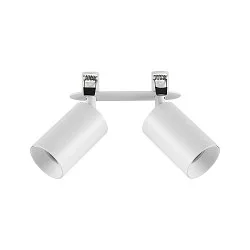 recessed spotlight CAN TILT ROUND DOUBLE 2 flames, round, cardanic swivelling GU10 IP20, white