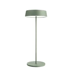 Outdoor LED-Akku-Tischleuchte MIRAM, Kopf + Standfuß, IP54, Up/Down, 3.7V, 2.2W 3000K 196lm, mit Touch-Dimmer + USB-C, grün