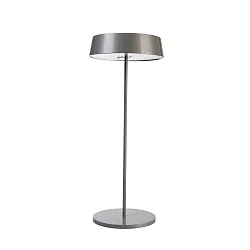 Outdoor LED-Akku-Tischleuchte MIRAM, Kopf + Standfuß, IP54, Up/Down, 3.7V, 2.2W 3000K 196lm, mit Touch-Dimmer + USB-C, grau