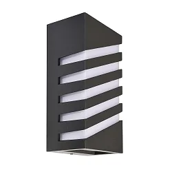 LED Außenwandleuchte GRUMIUM ECKIG CCT II - Linien diagonal, IP54, 10W 3000/4000K (CCT Switch) 205lm, dunkelgrau