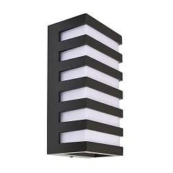 LED Außenwandleuchte GRUMIUM ECKIG CCT III - Linien horizontal, IP54, 10W 3000/4000K (CCT Switch) 280lm, dunkelgrau