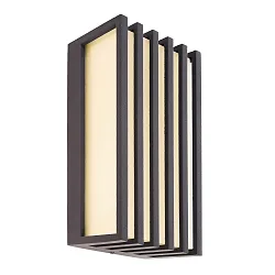 LED Außenwandleuchte GRUMIUM ECKIG CCT IV - Linien vertikal, IP54, 10W 3000/4000K (CCT Switch) 300lm, dunkelgrau