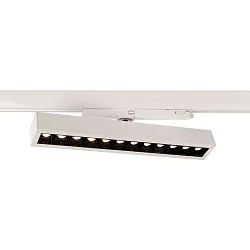 3-Phasen Schienenleuchte ALNITAK 24-30W, 33.6cm, Linsenoptik, 30W 3000K 2656lm 34°, dreh-/schwenkbar, Weiß / Schwarz