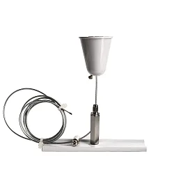 Zubehör für 3-Phasen-Schienensystem D LINE - Seilabhängungshalter mit Deckenrosette, verstellbar, max. 150cm, Weiß