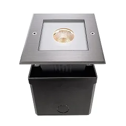 Outdoor LED Boden-Einbaustrahler SQUARE BEAM COB, IP67 IK10, 11.2 x 11.2cm, 220-240V AC, 7.7W 3000K 700lm 25°, Edelstahl