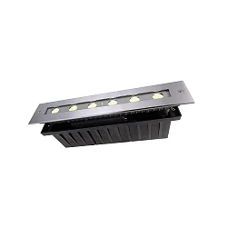 Outdoor LED Wand-/Boden-Einbauleuchte LINE 6, IP67 IK10, 32.8 x 6.3cm, 220-240V AC, 12W 3000K 730lm 45/35°, Edelstahl