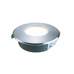Outdoor LED Bodeneinbaustrahler FLAT III, IP67 IK08, Ø 11.6cm, 220-240V, 1.3W 3000K 25lm 120°, schaltbar, warmweiß
