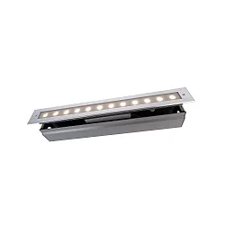 KapegoLED Bodeneinbauleuchte LINE V, 220-240V, 16W, Silber klar / transparent, warmweiß
