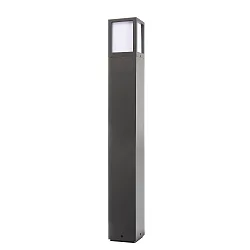 Pollerleuchte FACADO II ECKIG, IP65, 65cm, E27, mit IP67 Anschlussdose, Alu-Druckguss / PC, dunkelgrau / opal
