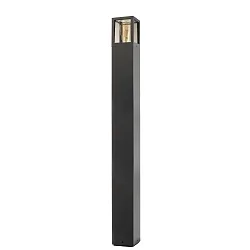 Pollerleuchte FACADO II ECKIG, IP65, 100cm, E27, mit IP67 Anschlussdose, Alu-Druckguss / PC, dunkelgrau / rauch-getönt, klar