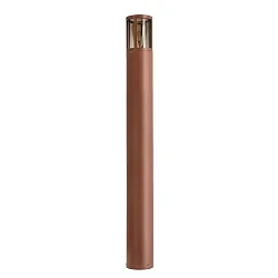 Pollerleuchte FACADO II RUND, IP65, 100cm, E27, mit IP67 Anschlussdose, Alu-Druckguss / PC, rost / rauch-getönt, klar