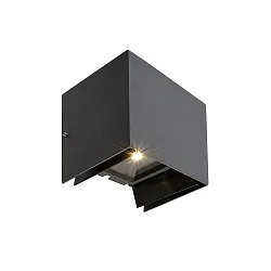 LED Außenwandleuchte ARCTURUS II, IP54, BREIT, Up&Down, 5.5W 3000K, 2x verstellbar 0-90°, schaltbar, graphitgrau