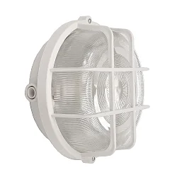 Wand-und Deckenleuchte SOTANO RETRO, RUND, IP44 IK06, E27 max. 60W (LED 7W), weiß / Streuglas klar