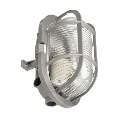 Wand-und Deckenleuchte SOTANO RETRO, OVAL, IP44 IK06, E27 max. 60W (LED 7W), grau / Streuglas klar