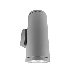 LED Fassadenstrahler SHORELINE PRO ROUND 140 UP&DOWN, IP65 IK08, 31W 3000/4000K 3400lm 36°, CRi >90, dimmbar, hellgrau