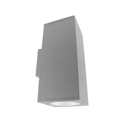 LED Fassadenstrahler SHORELINE PRO SQUARE 140 UP&DOWN, IP65 IK08, 55W 3000/4000K 5800lm 36°, CRi >90, dimmbar, hellgrau