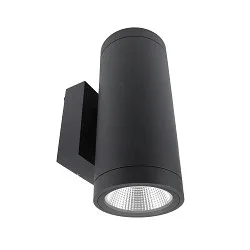 LED Fassadenstrahler SHORELINE PRO ROUND 100 UP&DOWN, IP65 IK08, 20W 3000/4000K 1900lm 36°, CRi >90, dimmbar, dunkelgrau