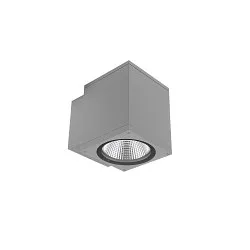 LED Fassadenstrahler SHORELINE PRO SQUARE 100 DOWN, IP65 IK08, 12W 3000/4000K 1000lm 36°, CRi >90, dimmbar, hellgrau