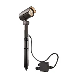 Outdoor LED Spießleuchte KEID II, IP65, inkl. Anschlussbox, Alu Druckguss, Dunkelgrau, 10W 3000K 800lm 1179cd 45°
