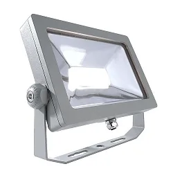 Outdoor LED Flutlichtstrahler FLOOD SMD 15, IP44 IK08, mit 120cm IP-Steckerkabel, neigbar, 15W 3000K 1800lm 100°, silber